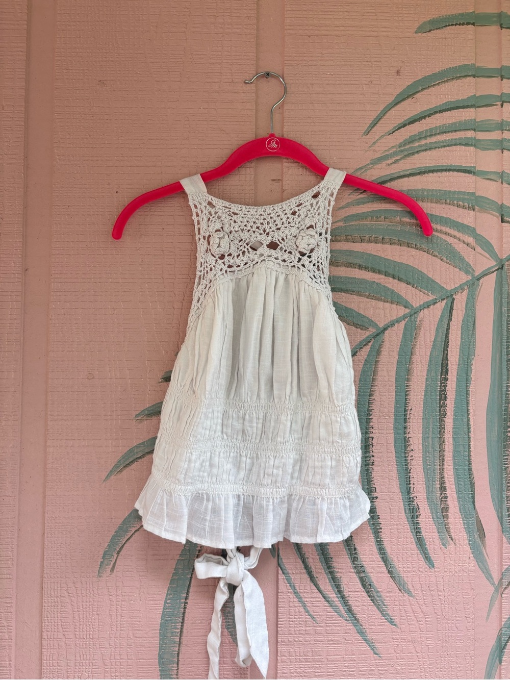 Free People White Crochet Halter Tank Top
